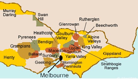 Map of Wine Regions and Wineries in Victoria VIC